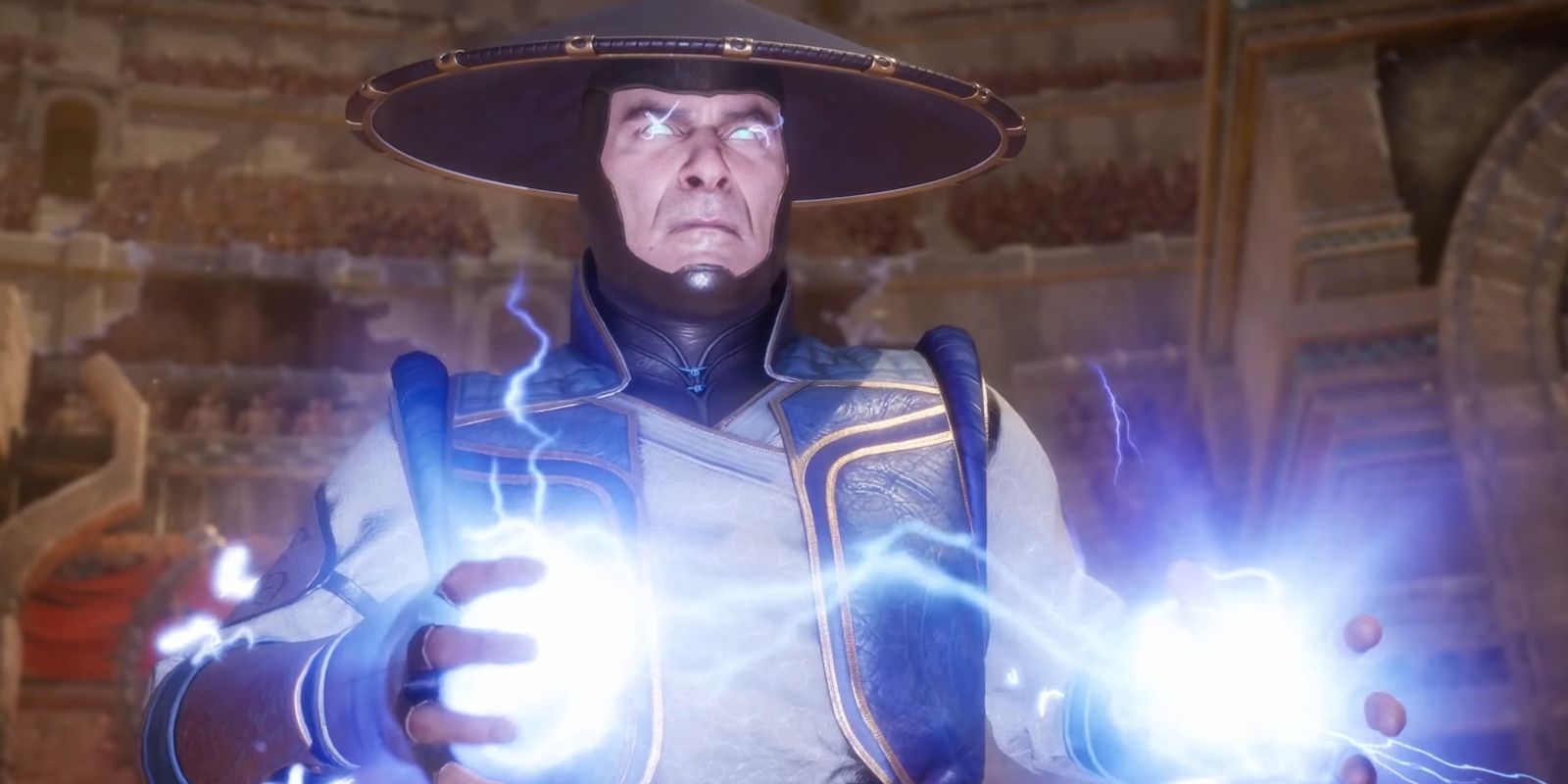Raiden emerging from the past in Mortal Kombat 11