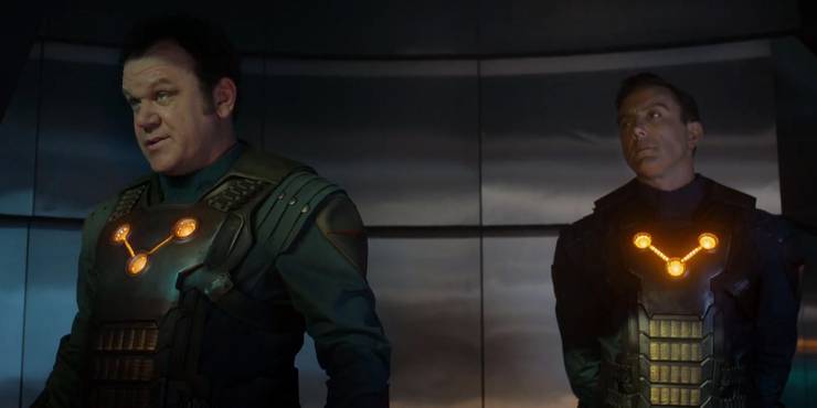 John C Reilly and Peter Serafinowicz in Guardians Of The Galaxy