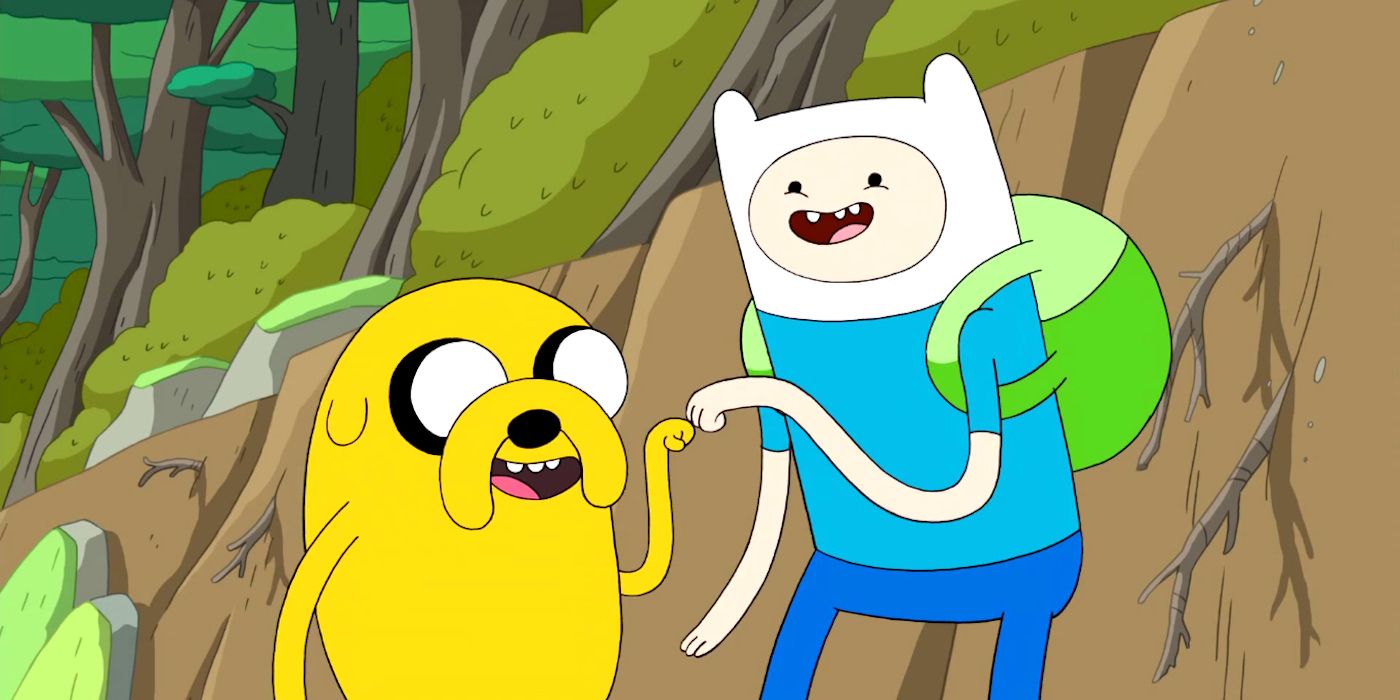 Finn and Jake Fist Bump on Adventure Time