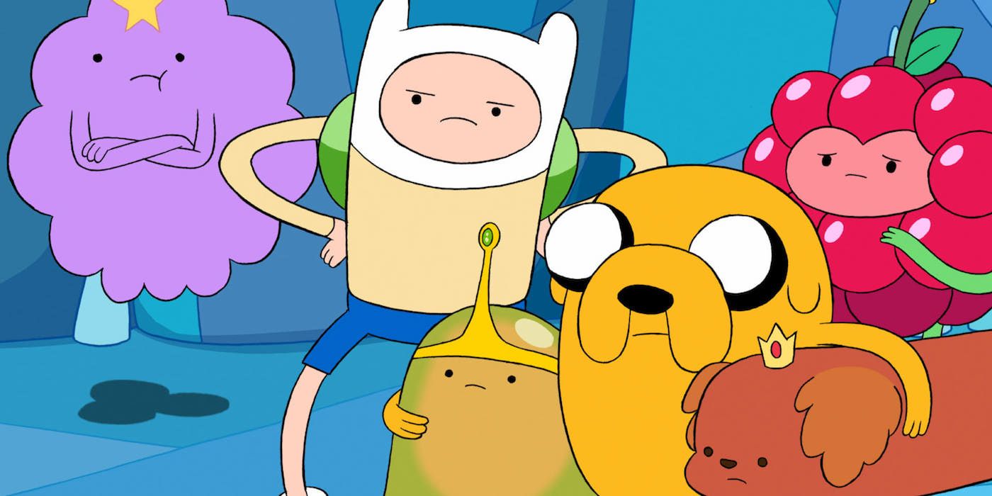 Lump Space Princess Slime Wildberry and Hot Dog Princess with Finn and Jake on Adventure Time