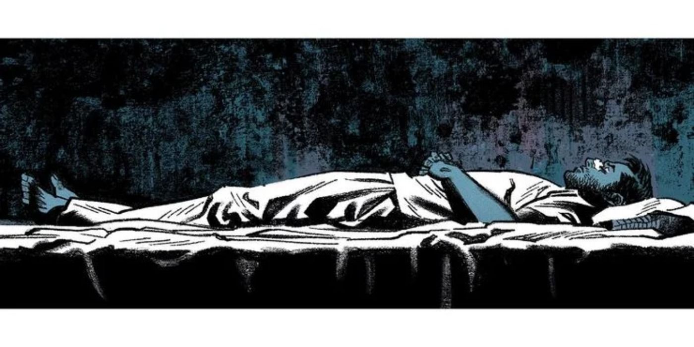 Marc Spector lying on a bed in Moon Knight