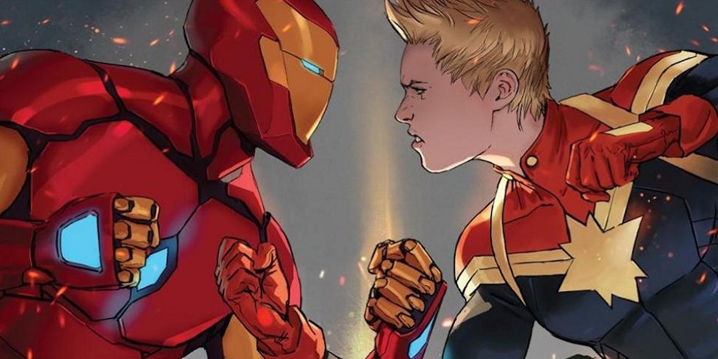Iron Man and Captain Marvel in Civil War II