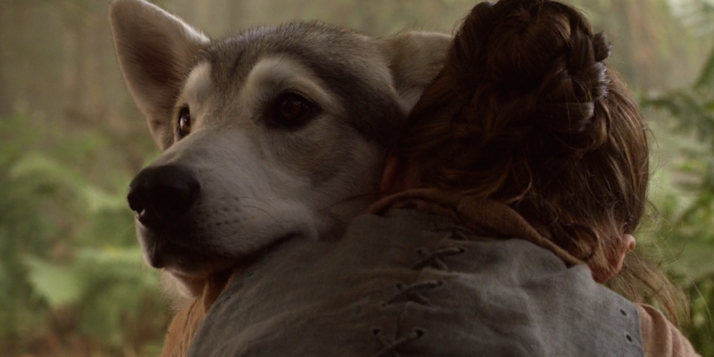 Arya and Nymeria on Game of Thrones