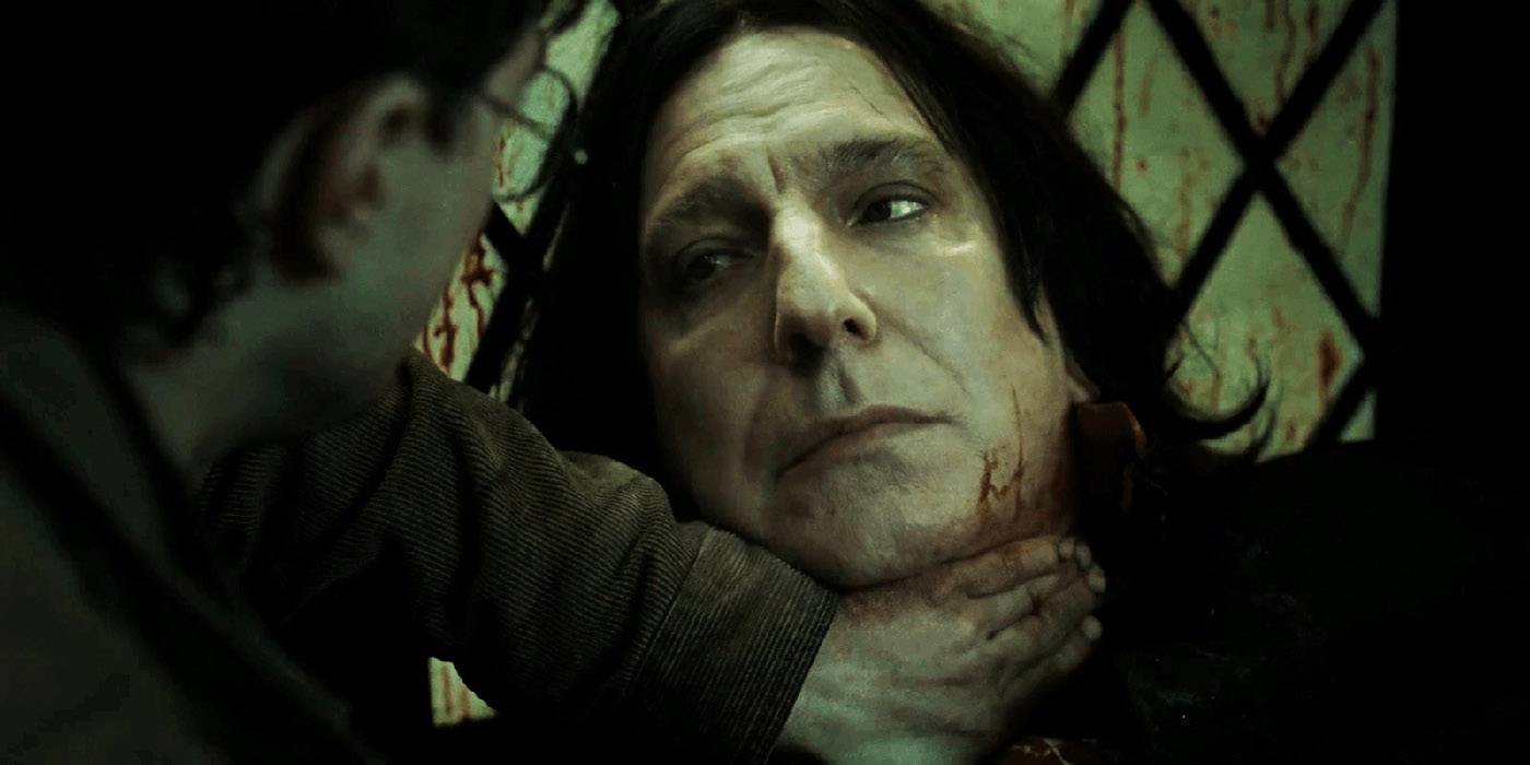 La muerte de Severus Snape (Alan Rickman) en Harry Potter y las Reliquias de la Muerte Parte 2