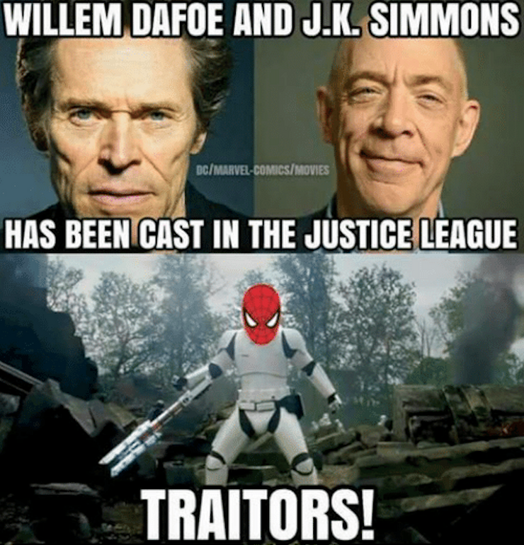 JK Simmons Willem Dafoe Traitors Spider Man Star Wars The Force Awakens