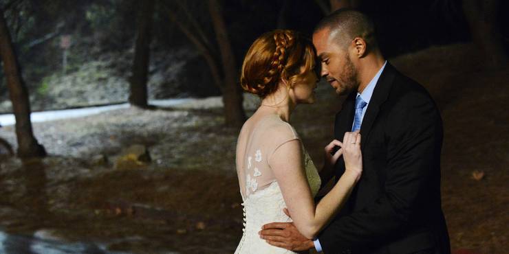 Sarah Drew and Jesse Williams as April Kepner and Jackson Avery in Grey's Anatomy's Anatomy