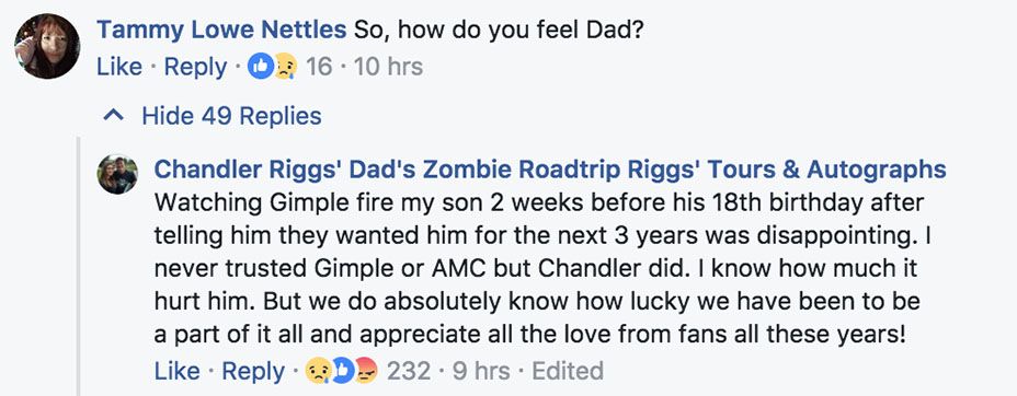 [Spoiler]s Family Claims the Actor Was Fired from The Walking Dead