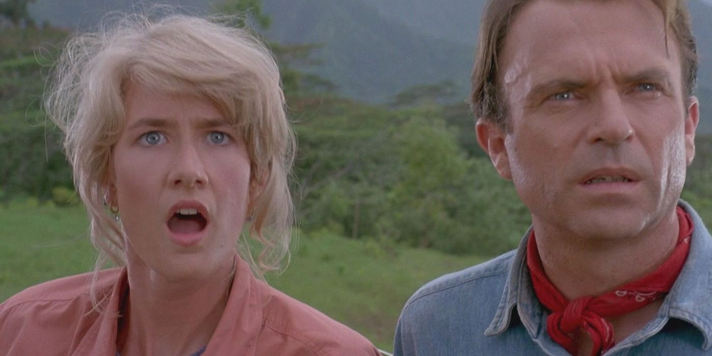 Laura Dern and Sam Neill Ellie Sattler and Alan Grant Jurassic Park