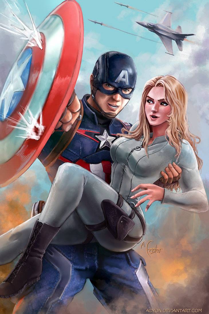 Captain America Holding Sharon Carter