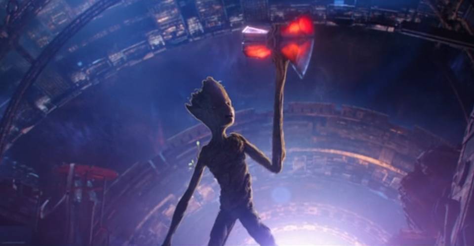 Infinity War Groot Lifting Thor S Stormbreaker Axe Explained