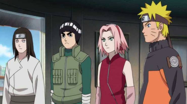 Naruto Shippuden le Film envoie Neji Lee Sakura et Naruto escorter la Prêtresse Shion