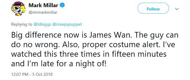 'Extended Aquaman Trailer Puts MCU To Shame,' Says Civil War Writer Mark Millar 4 Mark Millar Aquaman Trailer Tweet 2