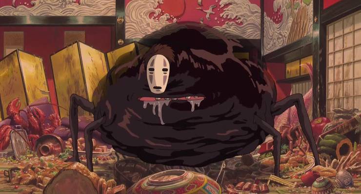 Urgent Pre Order Ensky Studio Ghibli Spirited Away Kaonashi No Face Denim Pouch Bag Luxury Bags Wallets On Carousell