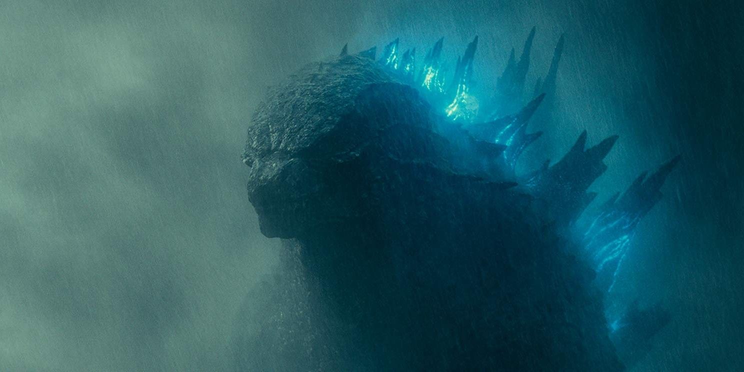 Godzilla in the rain in King of the Monsters