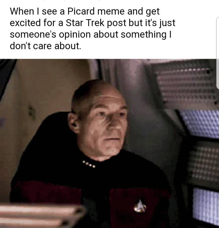 Star Trek 10 Hilarious Picard Memes To Get You Ready For His Solo Series Star Trek 10 Hilarious Picard Memes To Get You Ready For His Solo Series