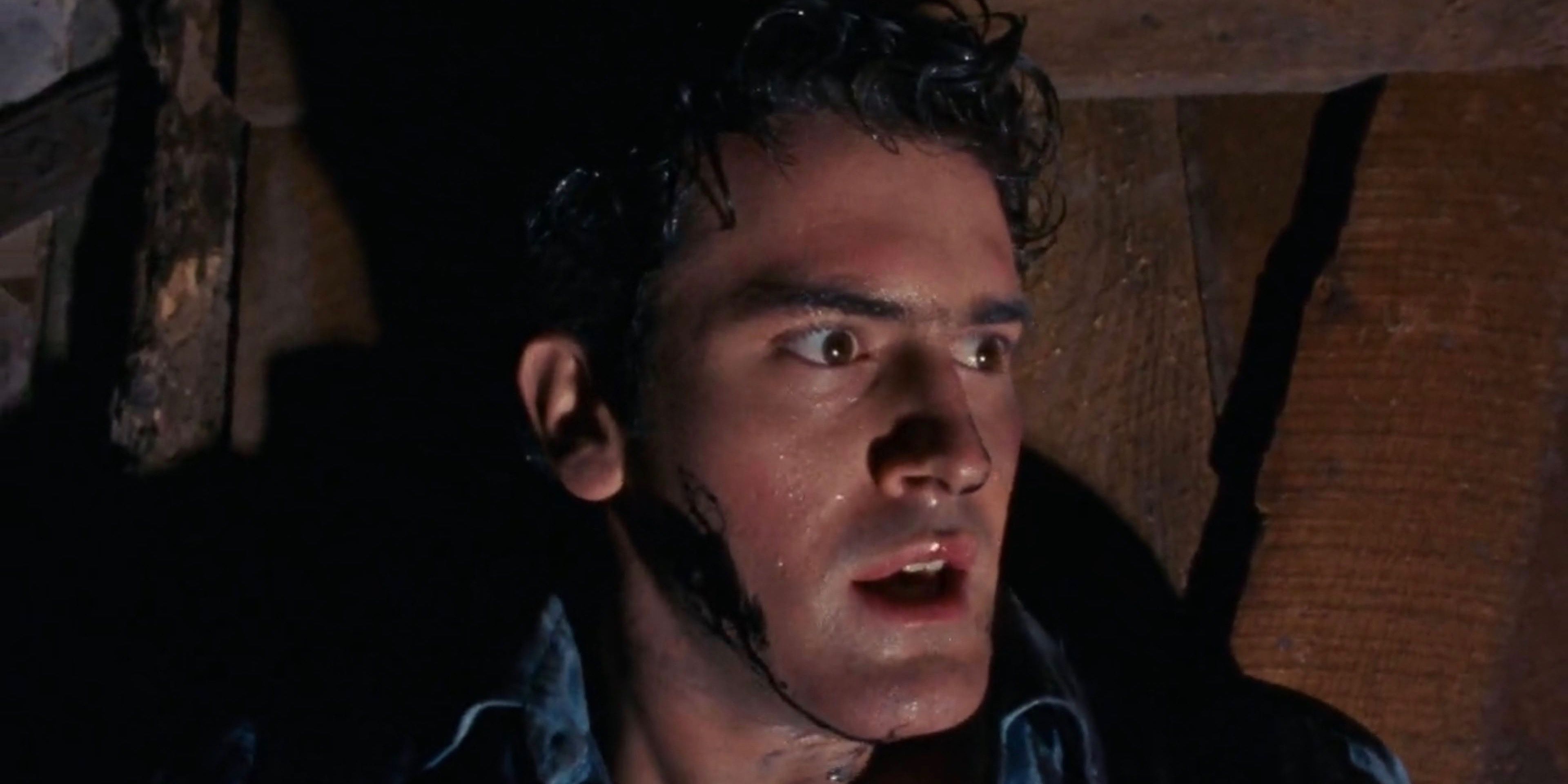 Bruce Cambell as Ash Williams in Evil Dead