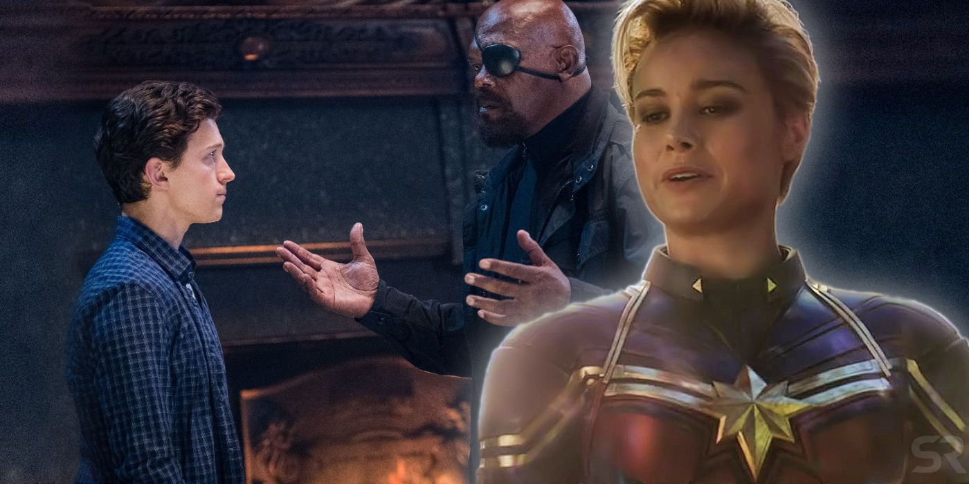 Captain Marvel and Nick Fury from Spider Man Far From Home