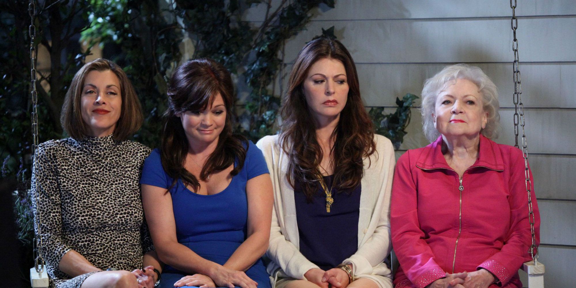 Hot In Cleveland Cast Characters Screen Rant   Wendie Malick Valerie Bertinelli Jane Leeves Betty White Hot In Cleveland 