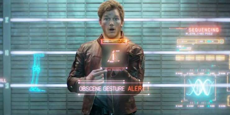 Unmistakable Peter Quill Traits In MCU 3 Peter Quill giving the finger.jpg?q=50&fit=crop&w=740&h=370&dpr=1