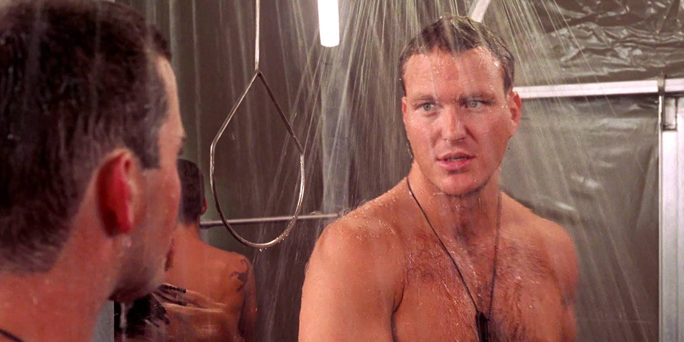 Shower scene in starship troopers