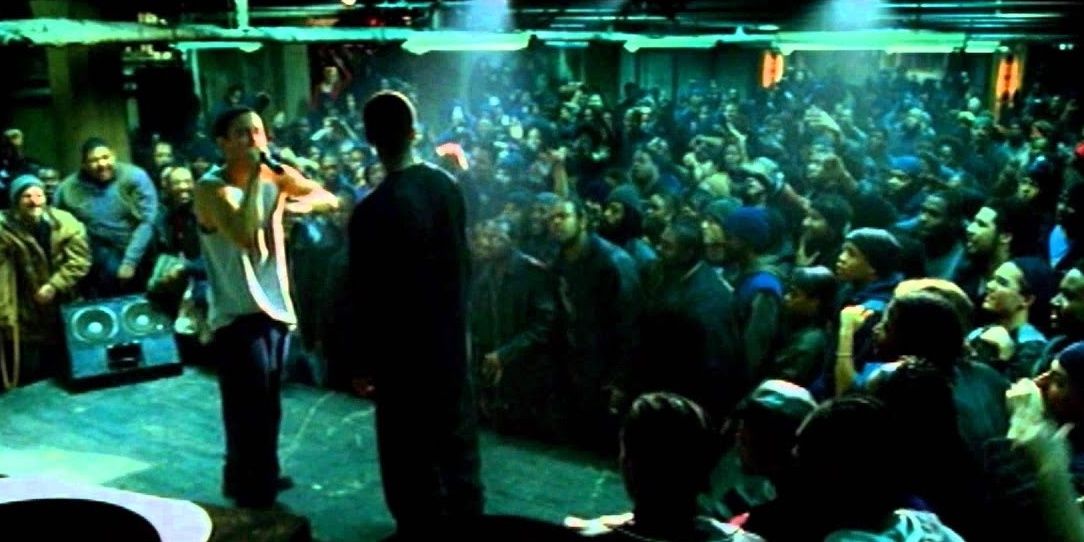 8 mile behind the scenes final battle couldnt film at shelter Cropped 1