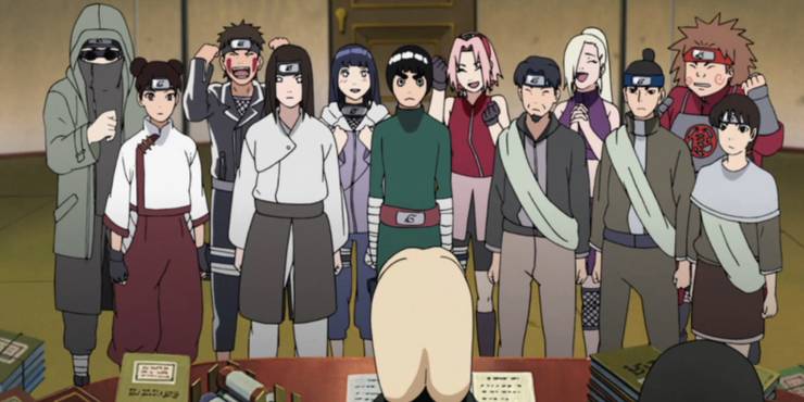 de meeste van de Konoha 11 gepromoveerd tot Chunin tijdens de Naruto Time Skip