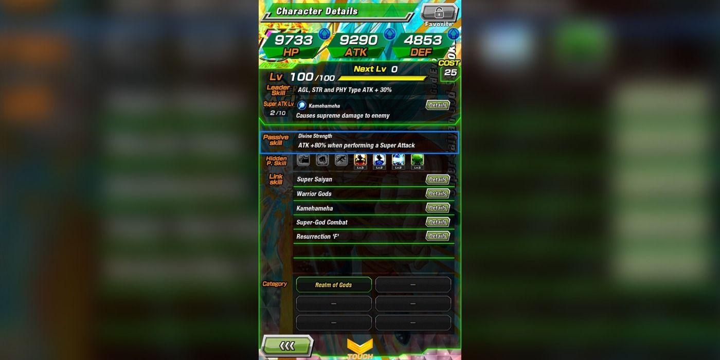 dragon ball dokkan battle realm of the gods characters