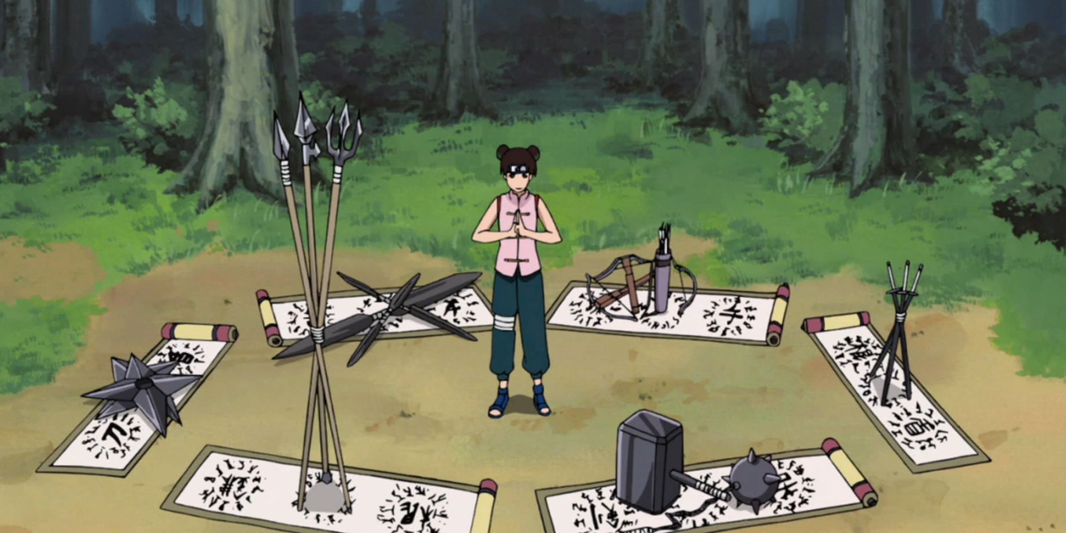 Tenten And Her Collection Of Weapons In The Naruto Anime