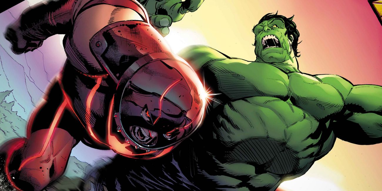 The Devil Hulk vs. the unstoppable Juggernaut. 