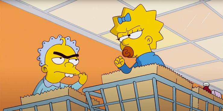 El bebé unibrow Maggie nemesis de Los Simpson