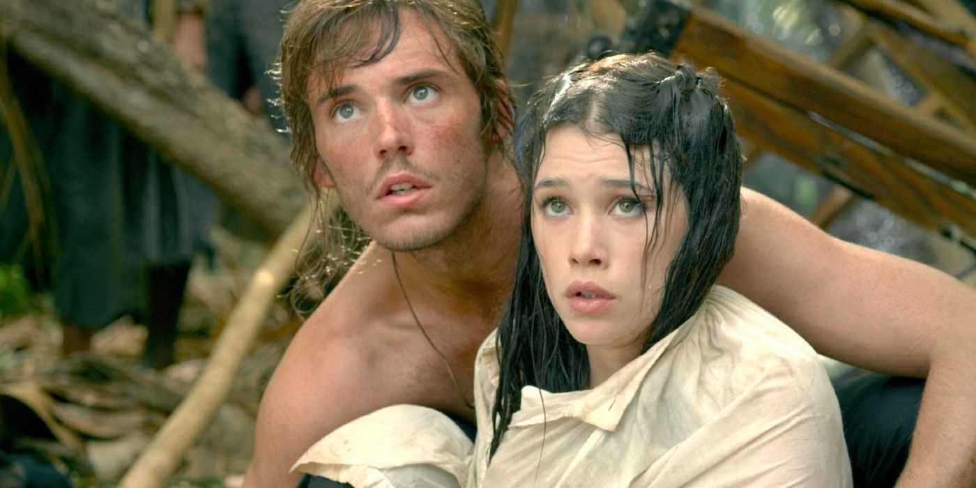 Sam Claflin and Astrid Berges Frisbey in Pirates of the Caribbean On Stranger Tides
