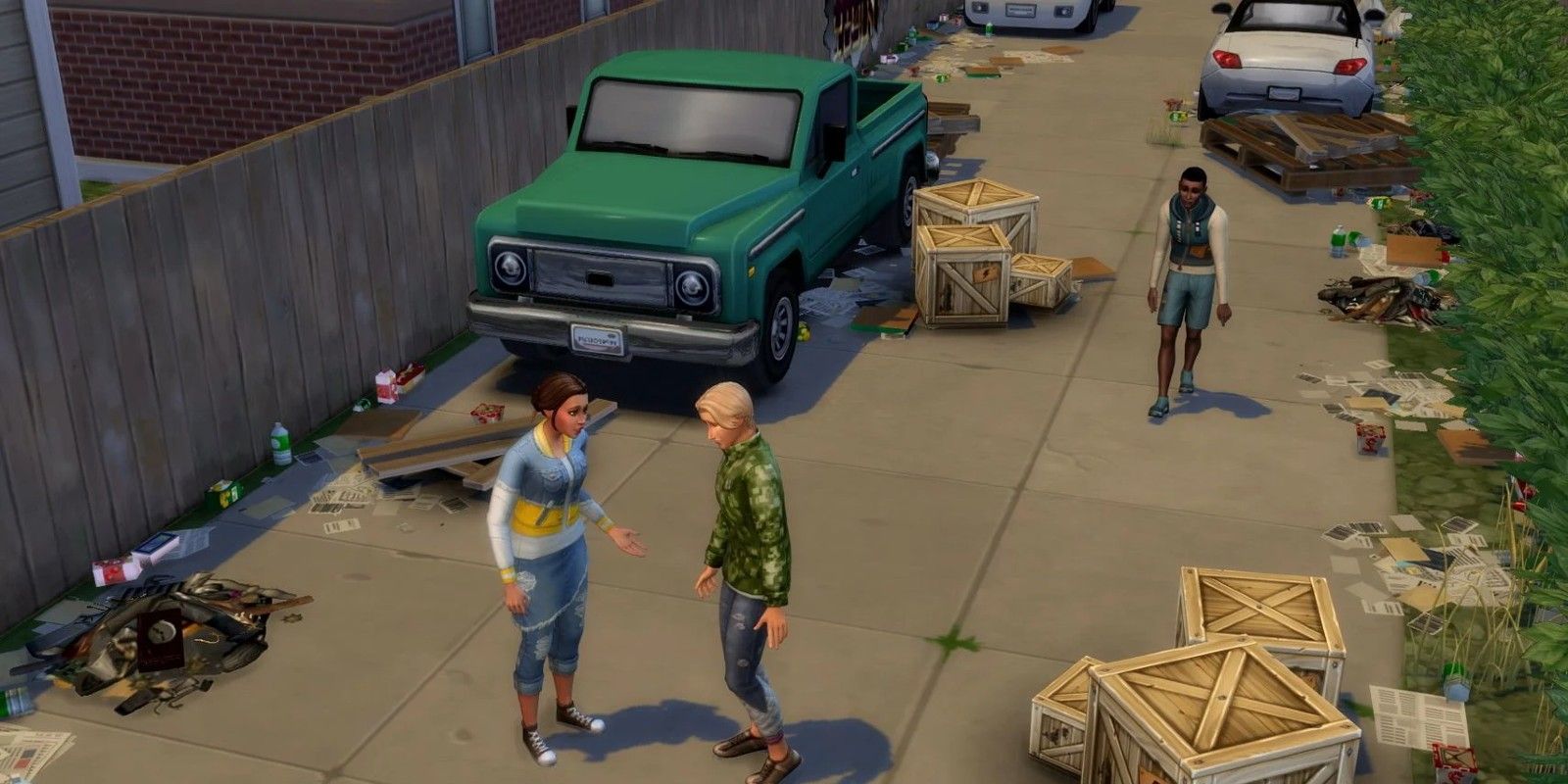 Sims 4 Eco Lifestyle trash neighborhood litter