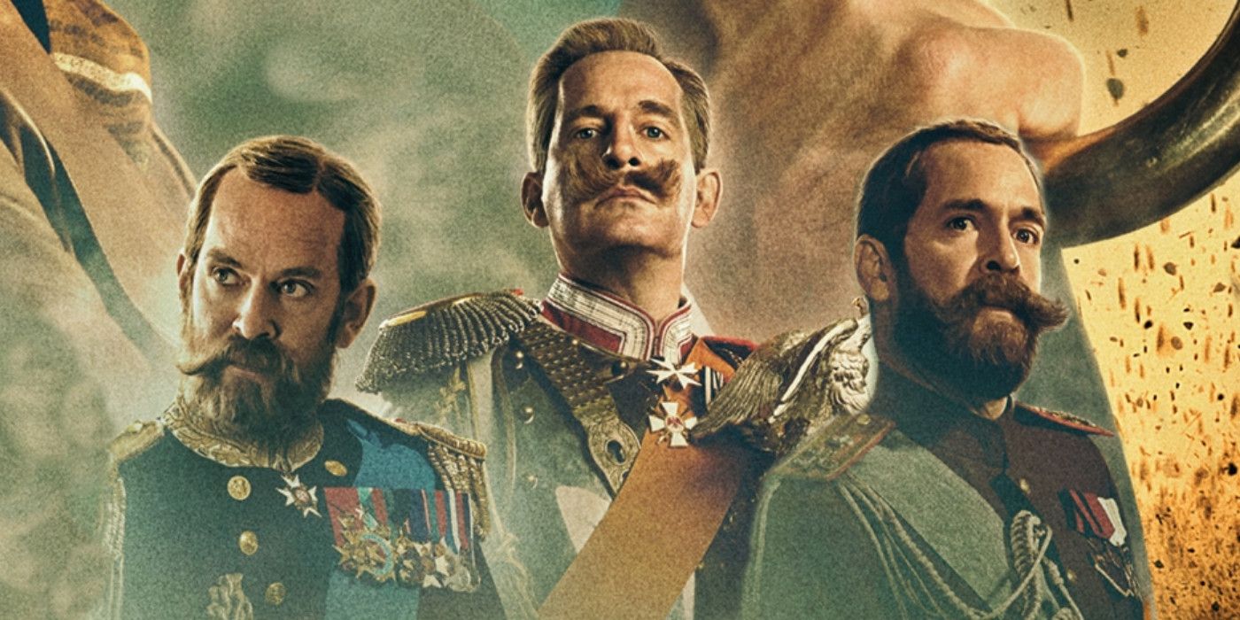Tom Hollander as Nicholas II Wilhelm II George V in The Kings Man