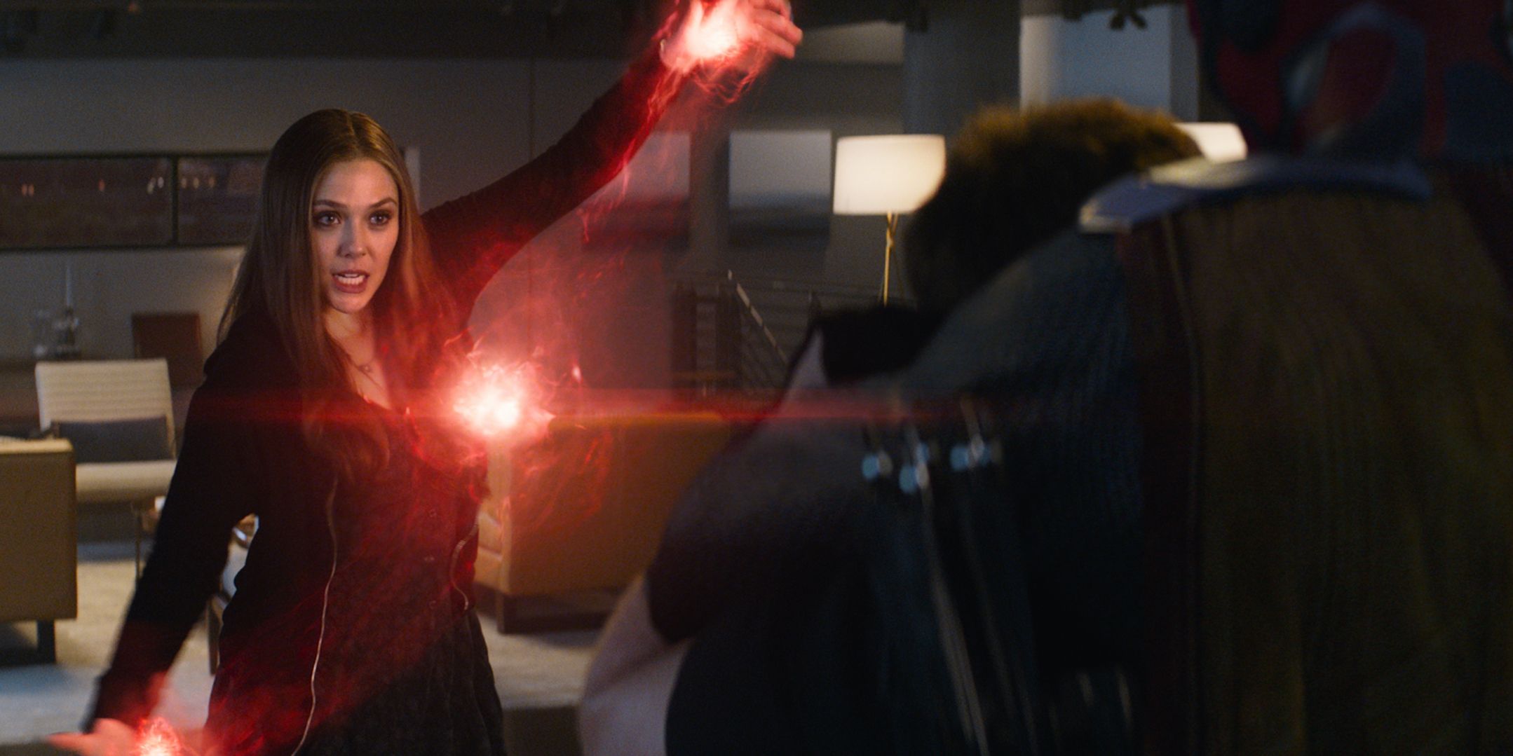 Wanda using her powers on Vision in Captain America Civil War