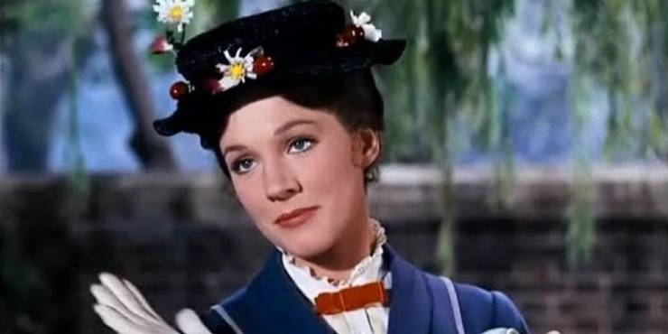 Mary Poppins (Julie Andrews) in de Disney-film "Mary Poppins."
