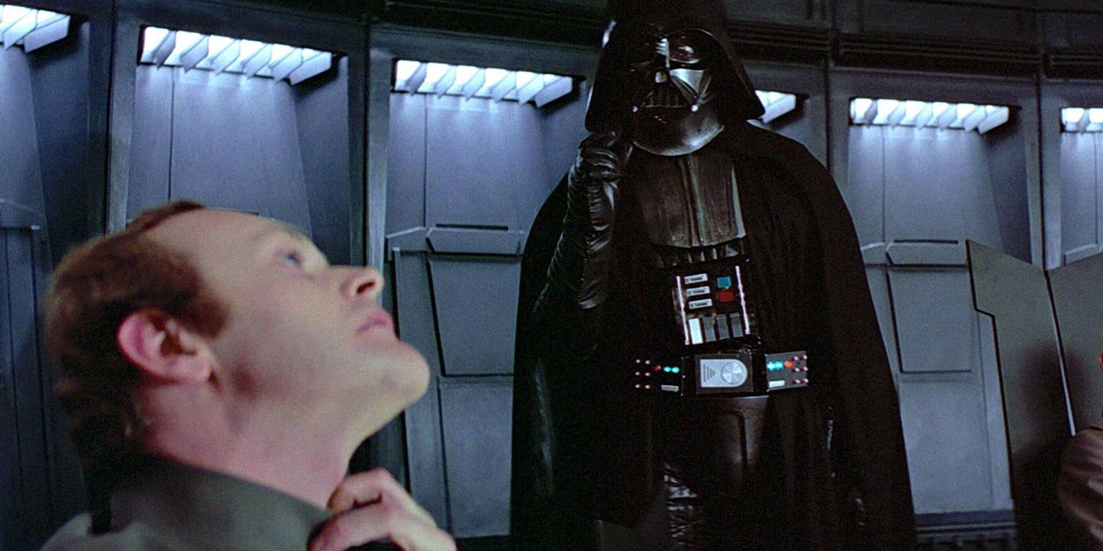 Darth Vader Force chokes Admiral Motti