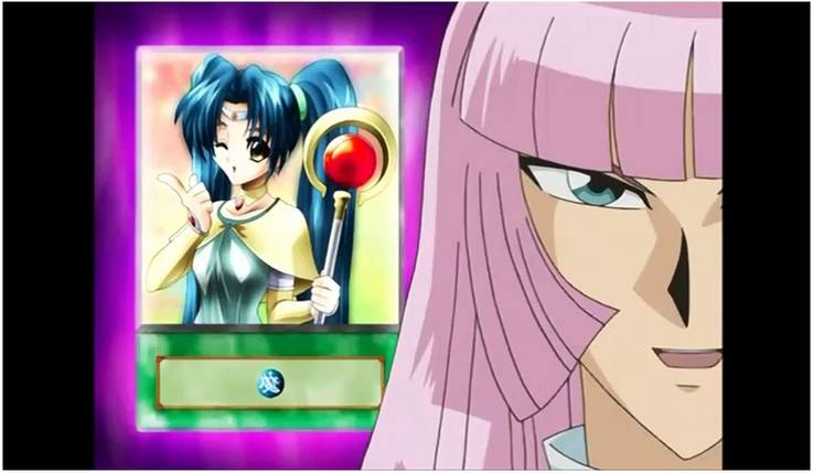 Zigfried using his Goddess card against Kaiba in Yu-Gi-Oh!