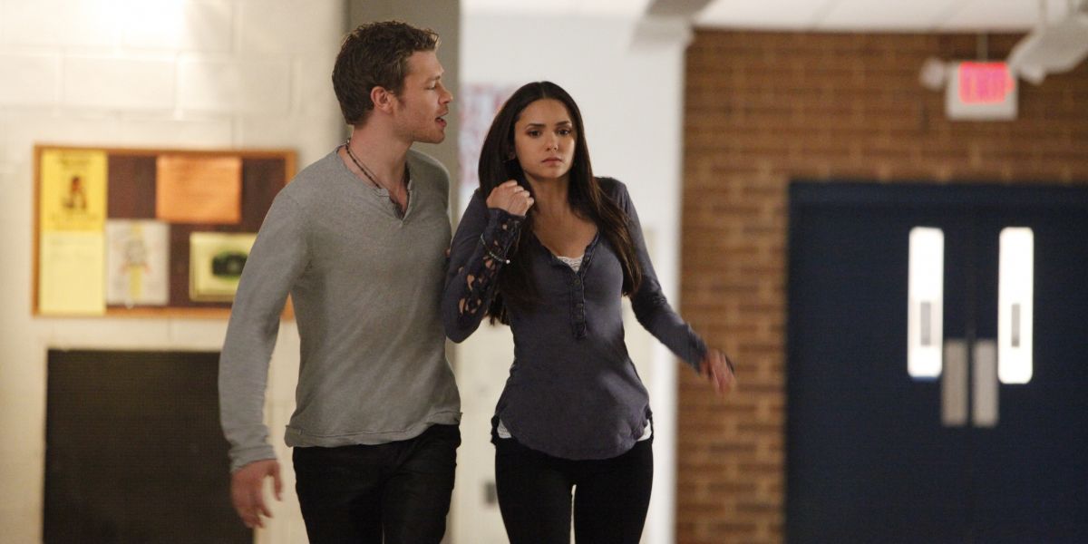 Elena and Klaus in high school vampire diaries jail moments
