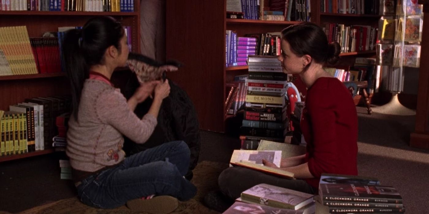 Lane and rory in the library gilmore girls
