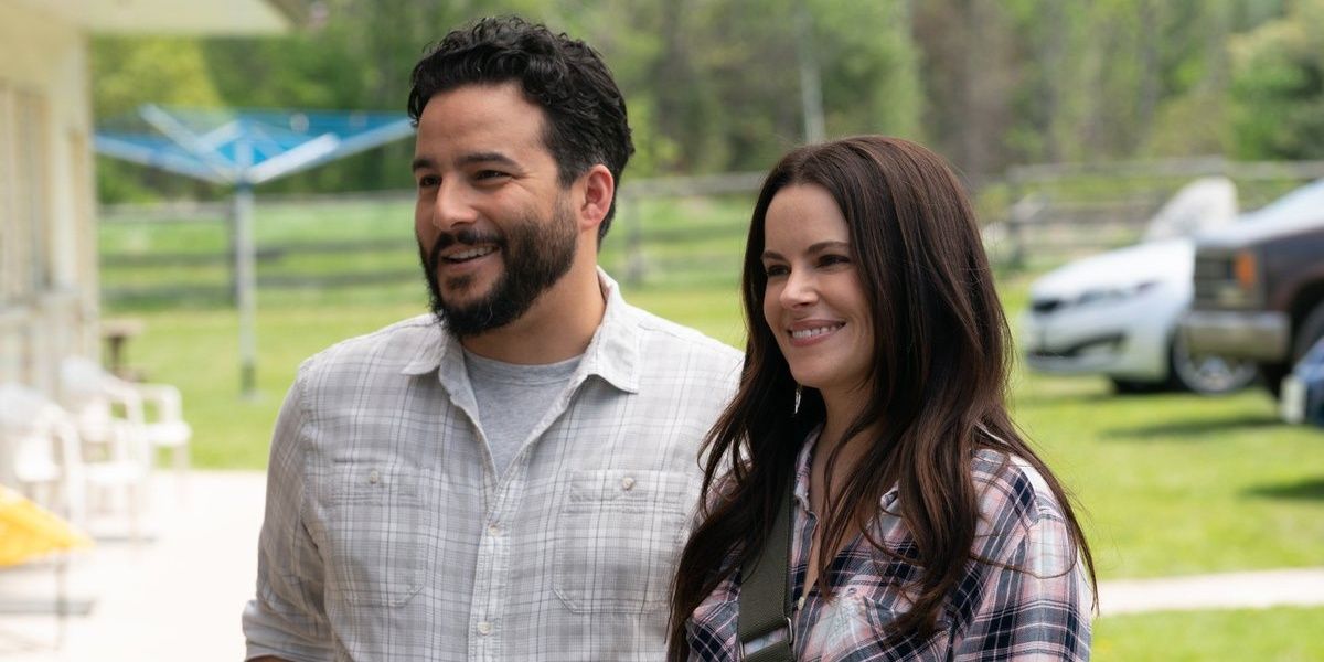 Ennis Esmer as Emir Emily Hampshire as Stevie Budd on Schitts Creek Entry 9