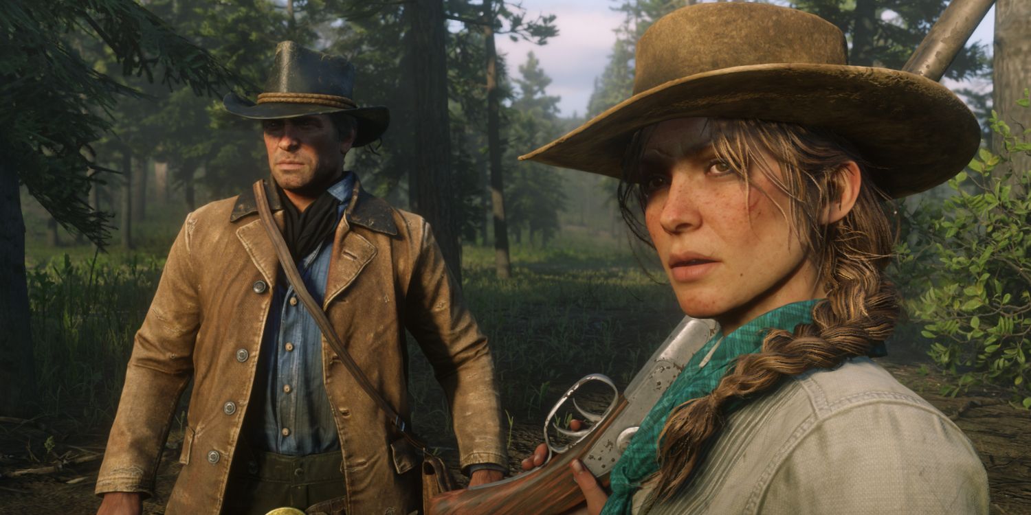 Sadie Adler with Arthur Morgan in Red Dead Redemption 2