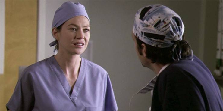 Pushing Derek away was something Meredith thought was okay in Grey's Anatomy