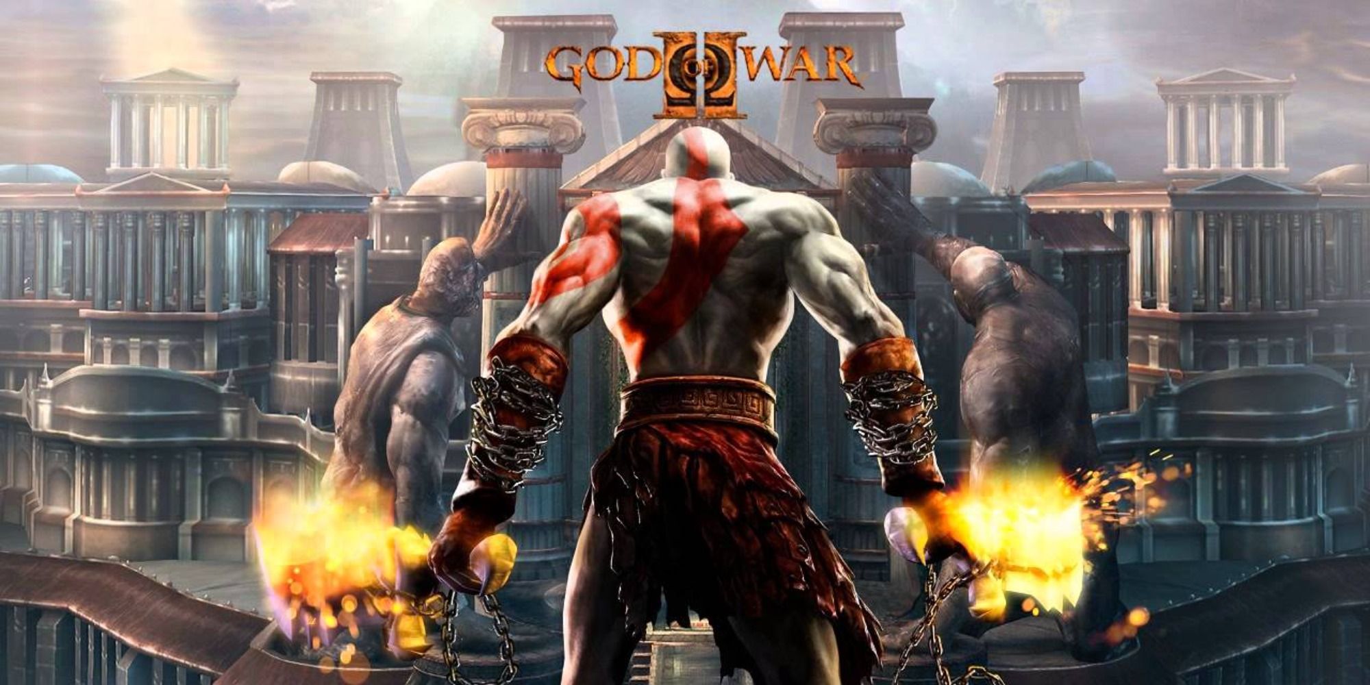 A gaming image of the God of War II front cover
