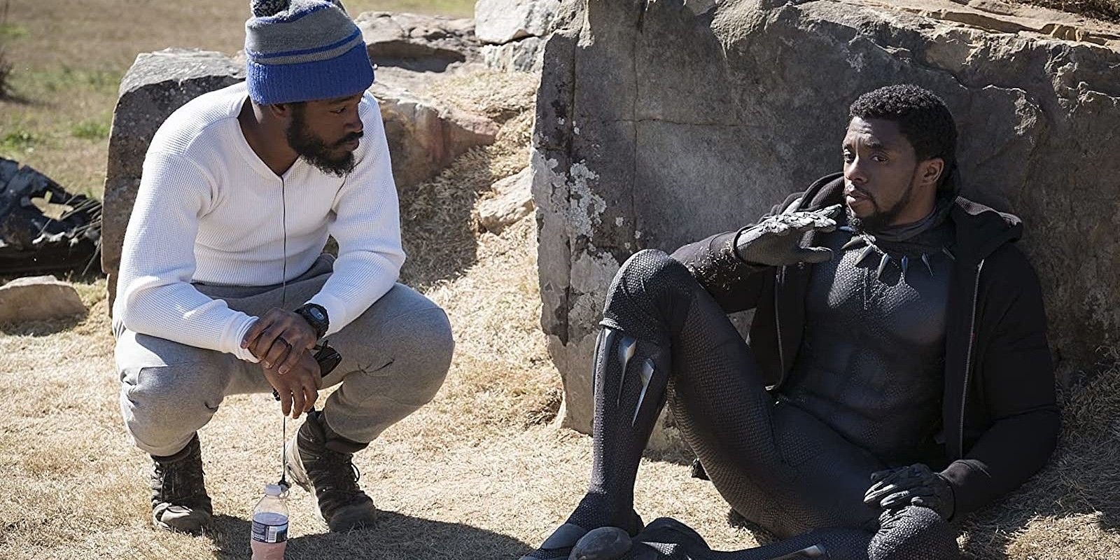 Ryan Coogler and Chadwick Boseman filming Black Panther