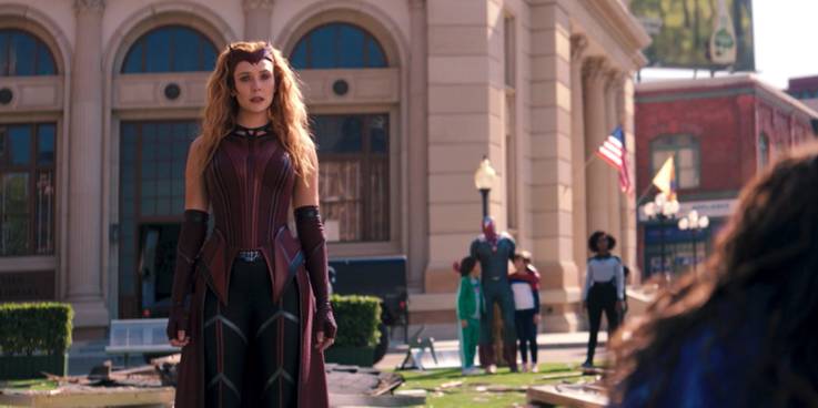 WandaVision episode 9 scarlet witch mcu costume full shot