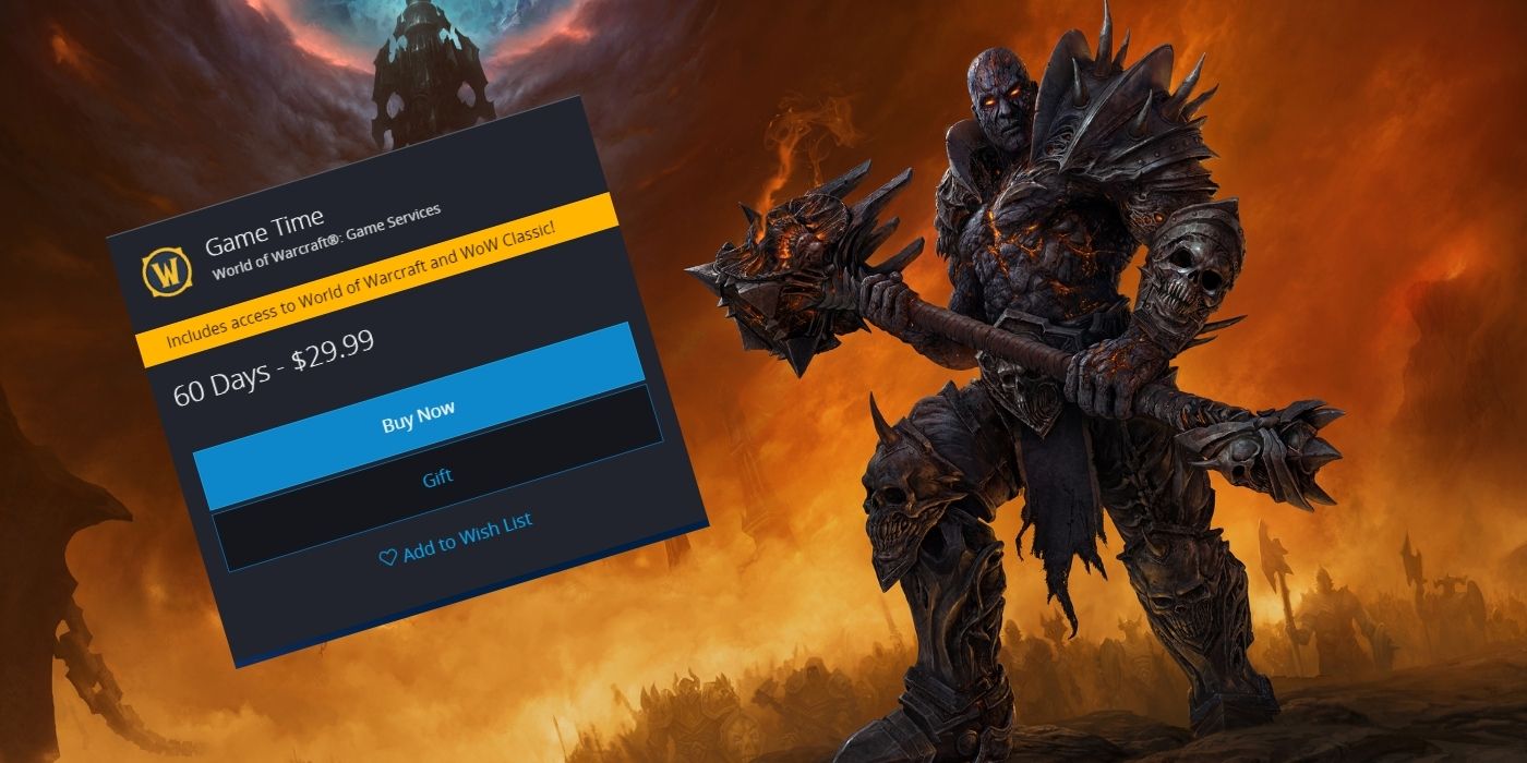 World of Warcraft Removes All Game Time Purchase Options Besides 60 Days