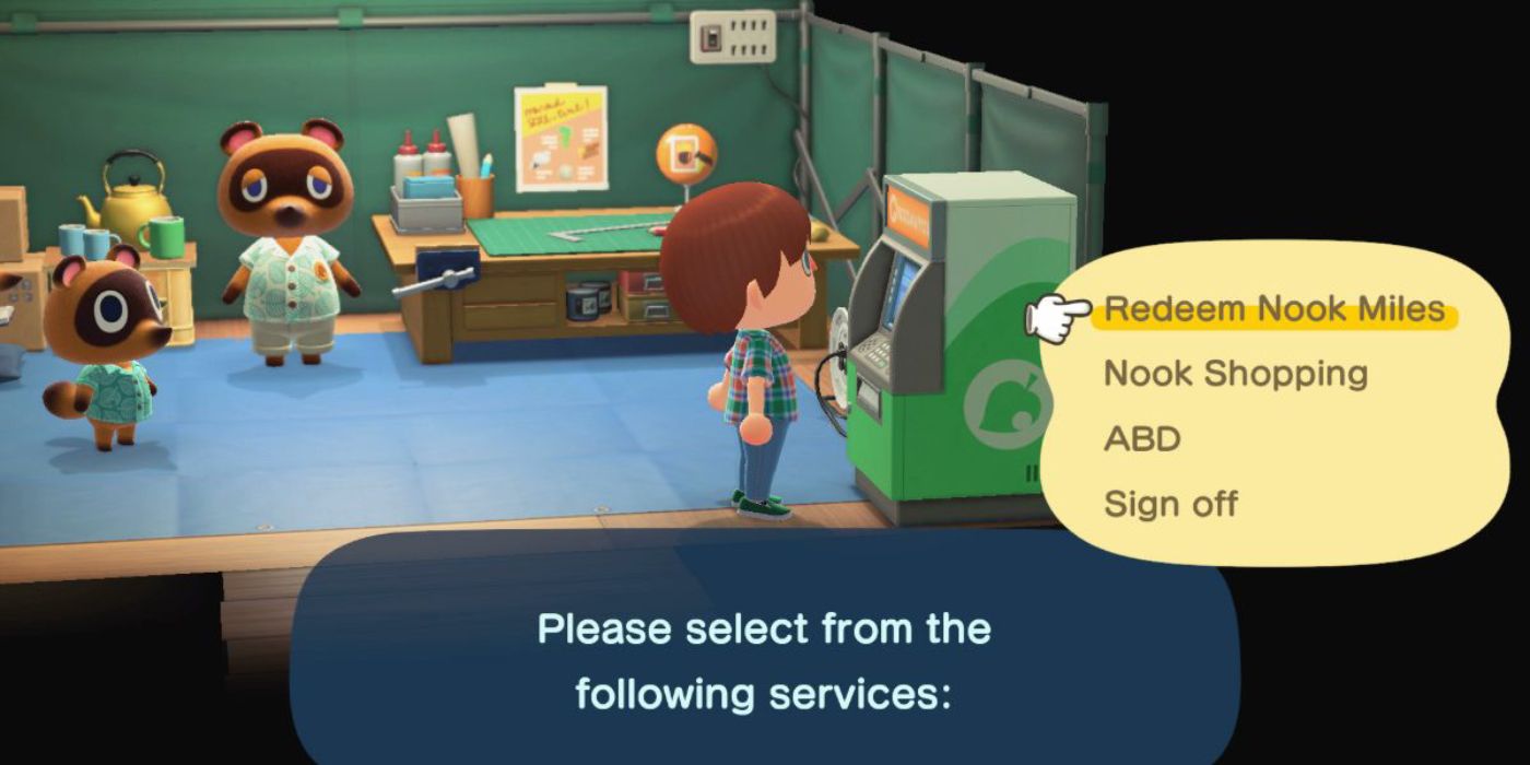 A player accesses Nook Shopping in Animal Crossing New Horizons