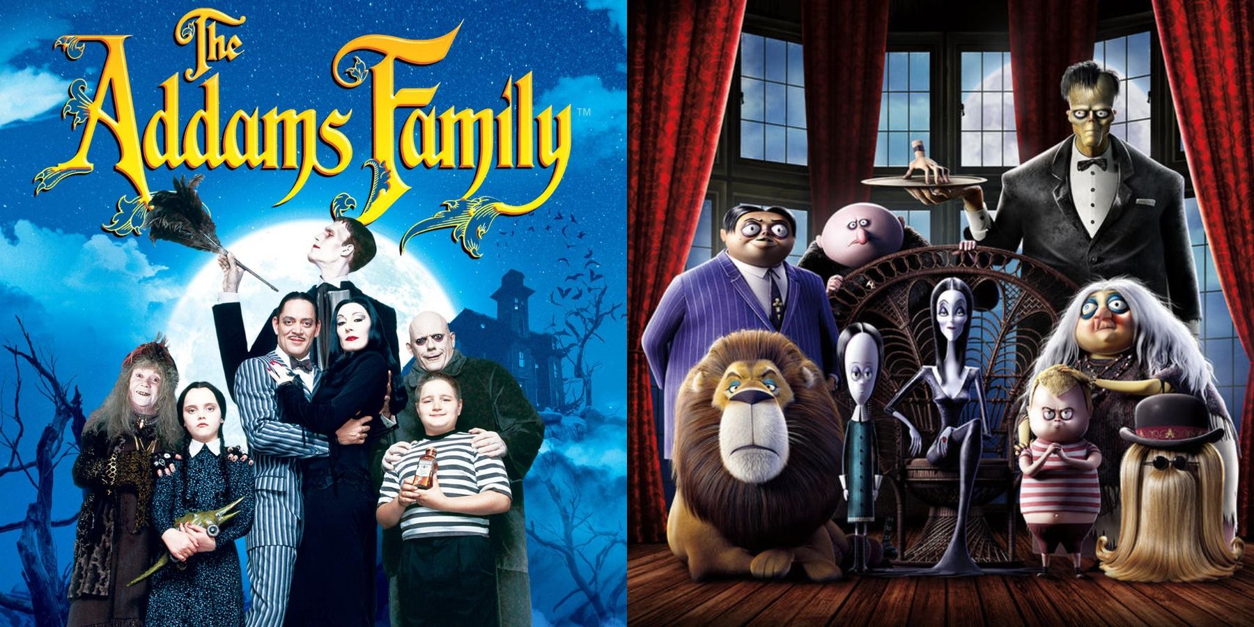 Live Action and Animated Addams Family Movie Posters