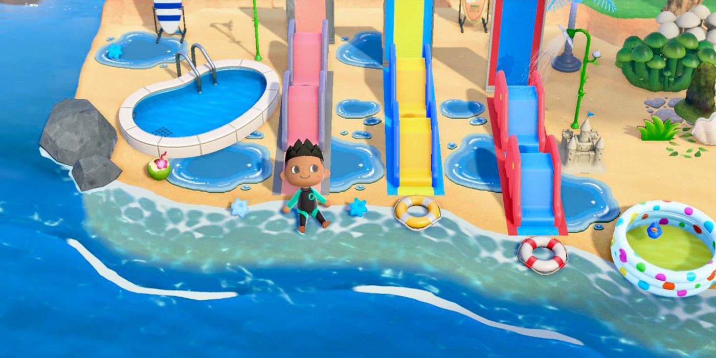 Animal Crossing Player Builds An Awesome Ocean-Side Water Park
