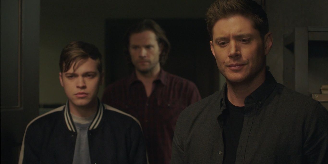 A sad Jack is accompanied by Dean and Sam in Supernatural Cropped